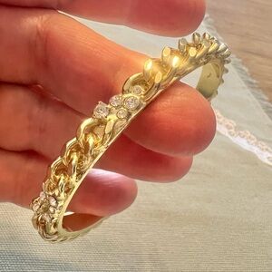 Sorrelli Gold tone Cuff bracelet with Swarovski crystals